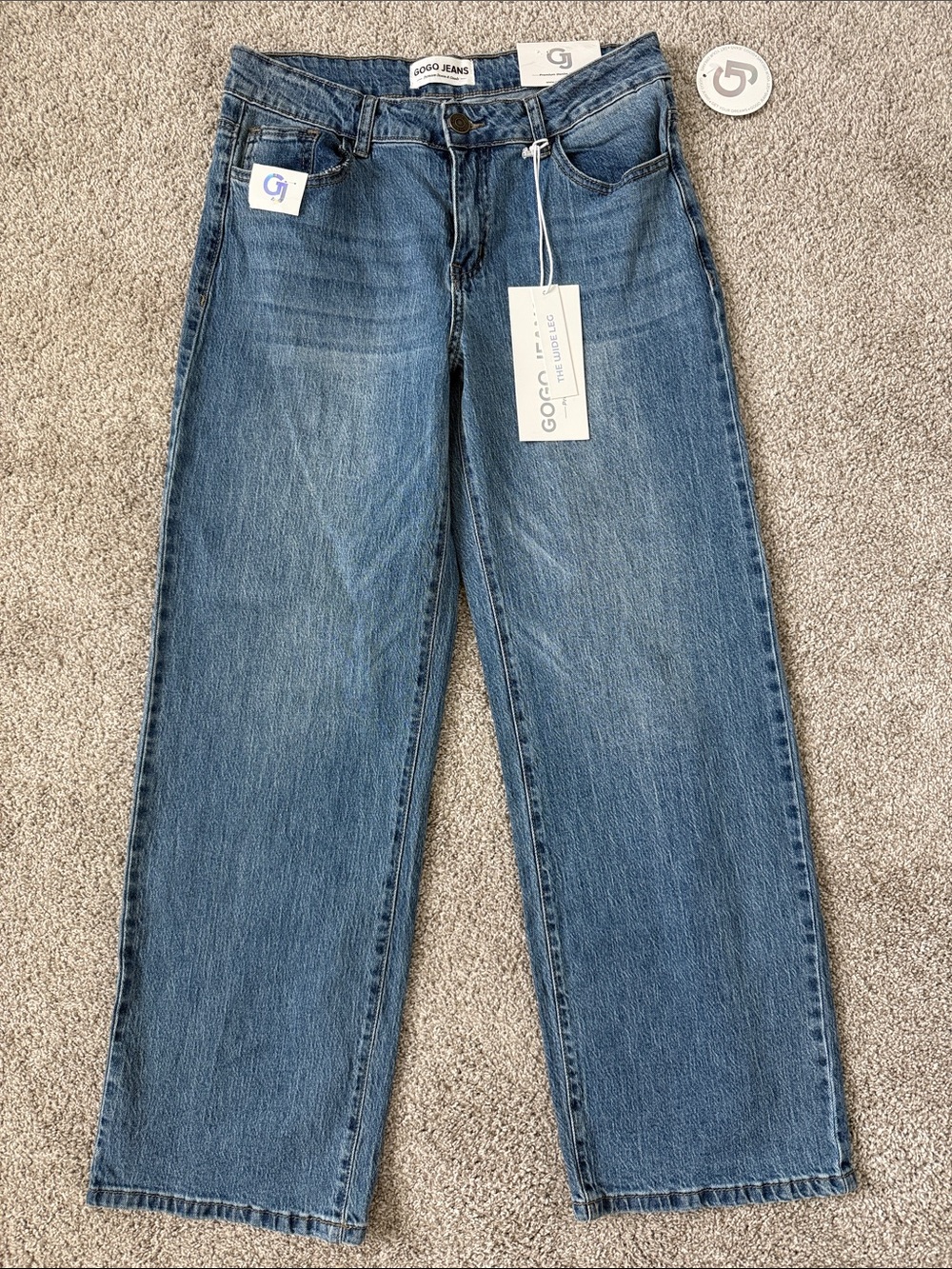GOGO Women's Blue Wide-Leg Jeans